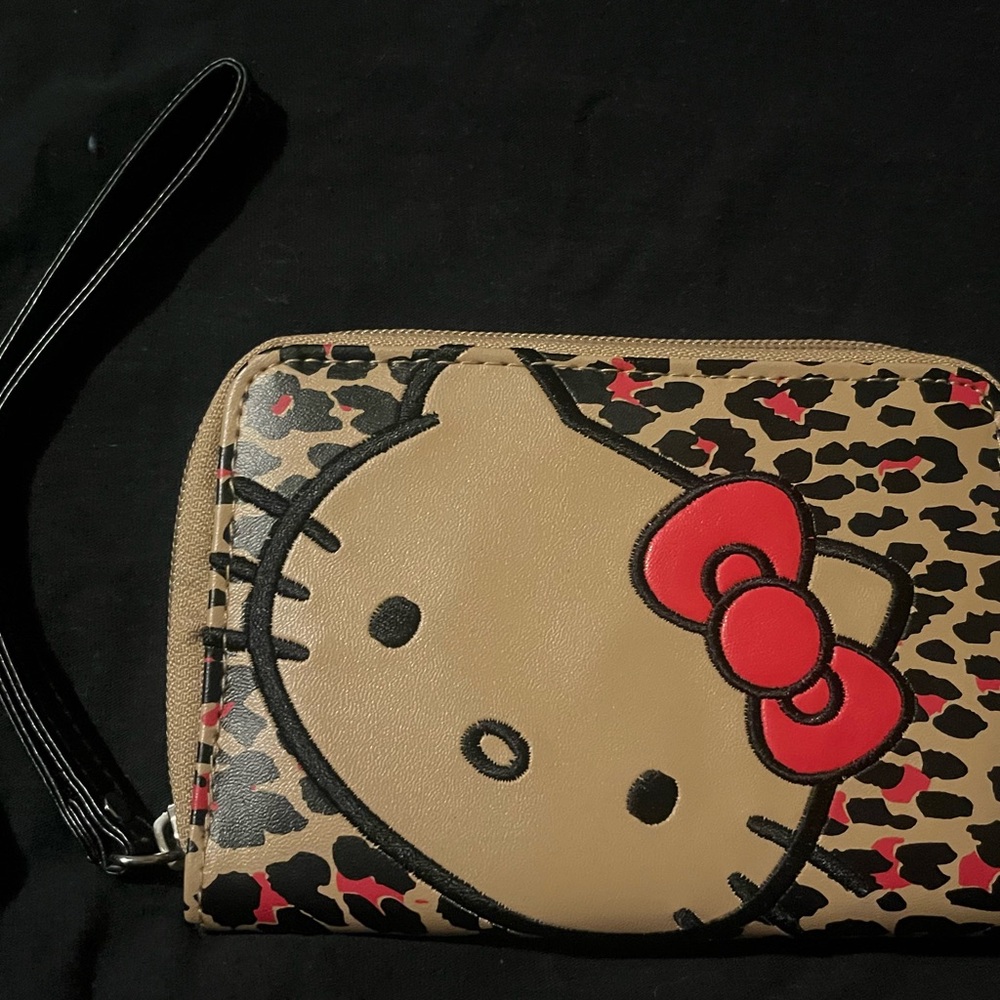 Sanrio Hello Kitty Loungefly Tan and Red Leopard Print Wallet